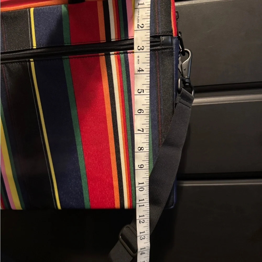 VTG Y2K Padded Cotton Striped Stiff Laptop Bag Side Pocket Colorful NWOT RARE - Picture 9 of 9